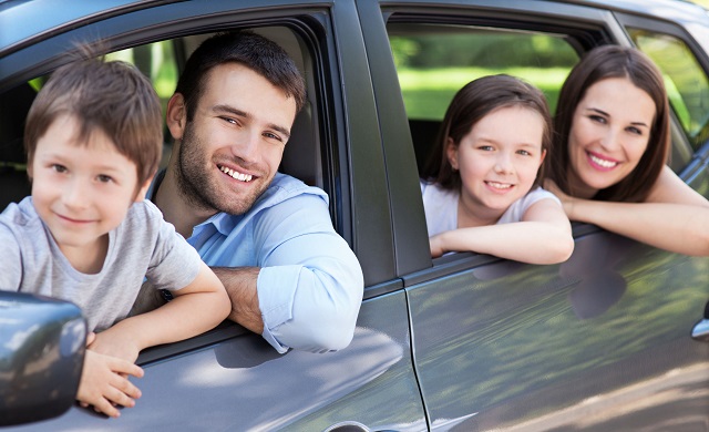 31016841 - happy family sitting in the car